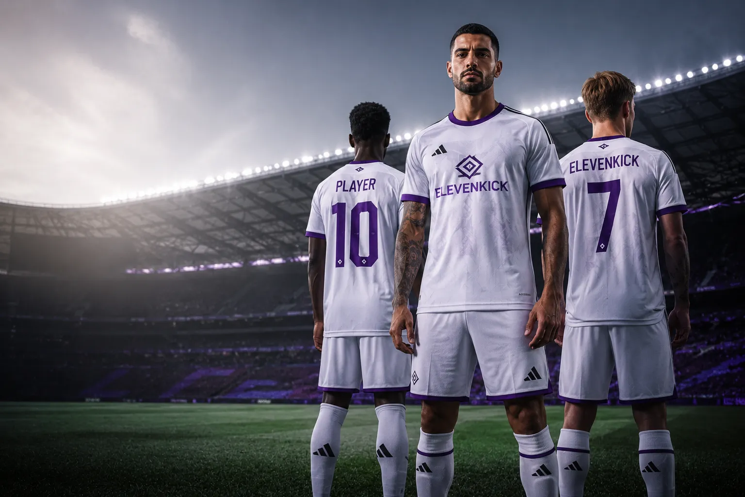 Cinematic soccer team promo shot